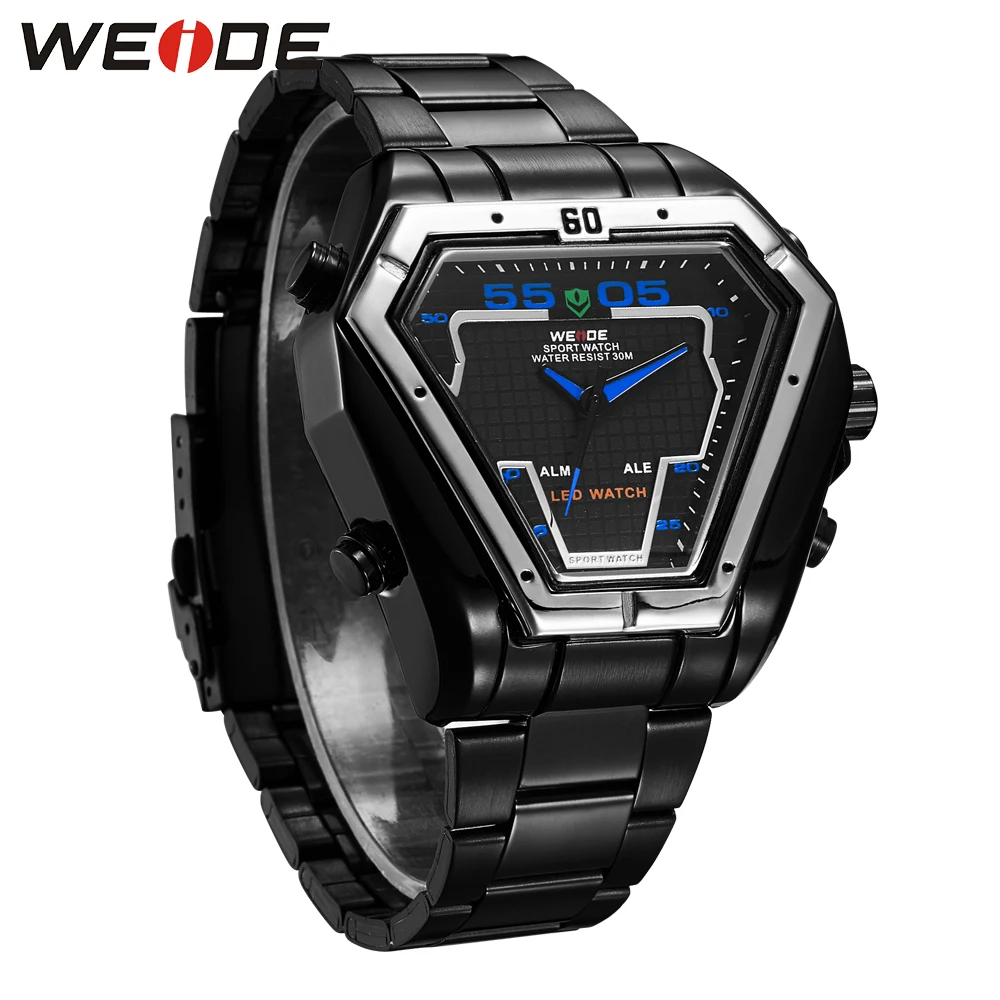 WEIDE Diver бизнес цифровые часы будильник синий роскошные Relogio Masculino Повседневная
