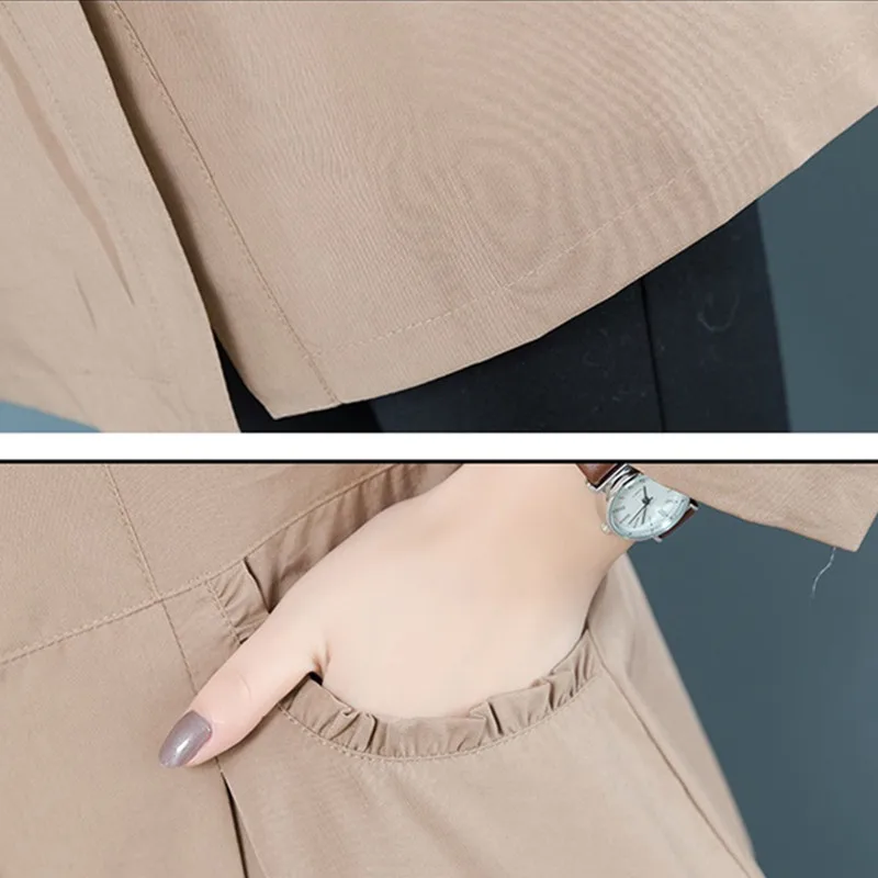 YAGENZ Trench Coat For Women Overcoat Plus size Spring Autumn Ladies Coats Clothes Single-breasted Casual Windbreaker 320 | Женская