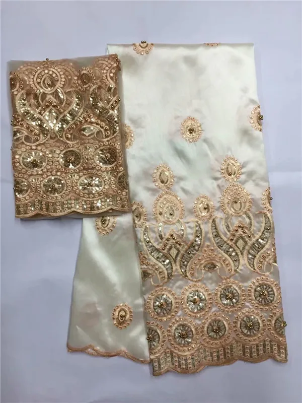 (5 + 2 ярдов/комплект) бисером нигерийский Зеленый Африканский Джордж кружевной