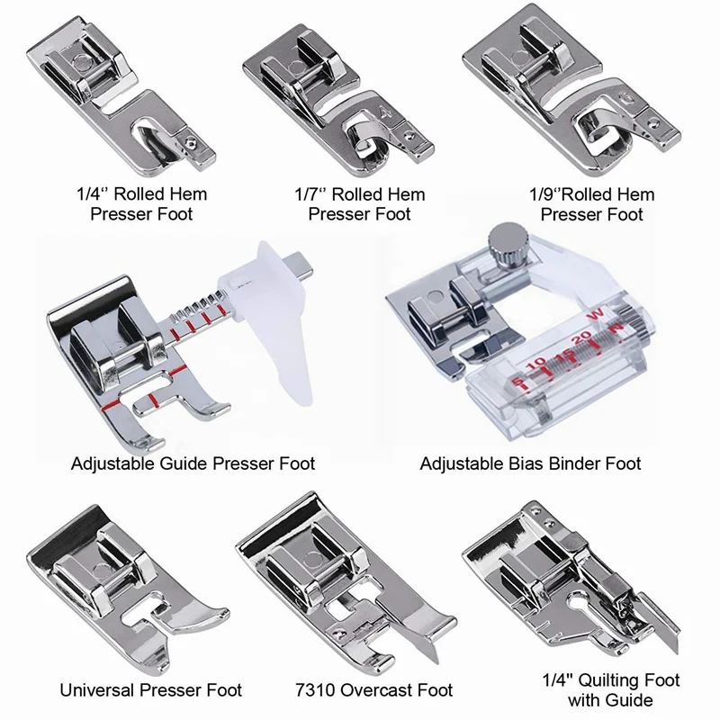 

Hot 8pcs Sewing Presser Feet Kit for Brother, Singer, Babylock etc...Domestic Sewing Machines Accessories 5BB5753