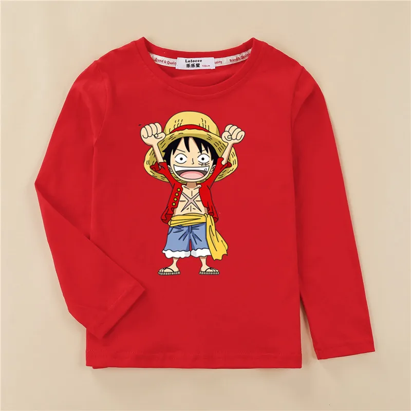 Футболка Luffy для мальчиков с аниме новинка мультяшная футболка Детская хлопковая