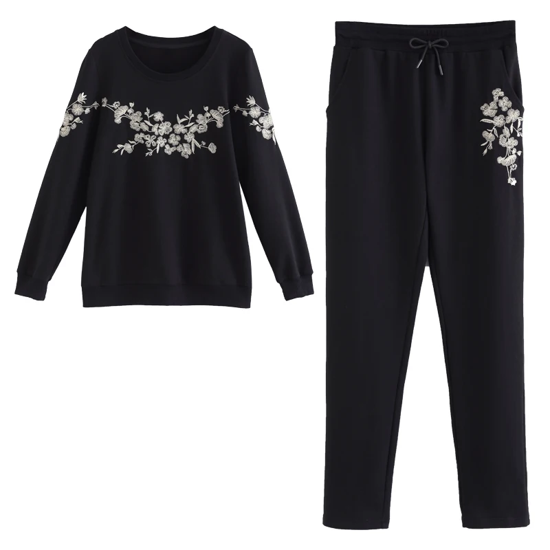 Новинка 2017 года осень зима Модные женские костюмы Повседневная Толстовка