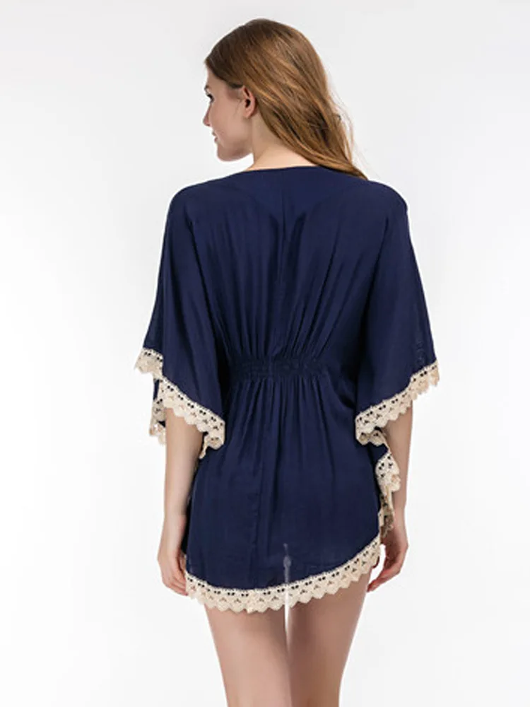 Плюс Размер Дамы Блузка Новые летние вышивка Batwing Топы свободные для отдыха