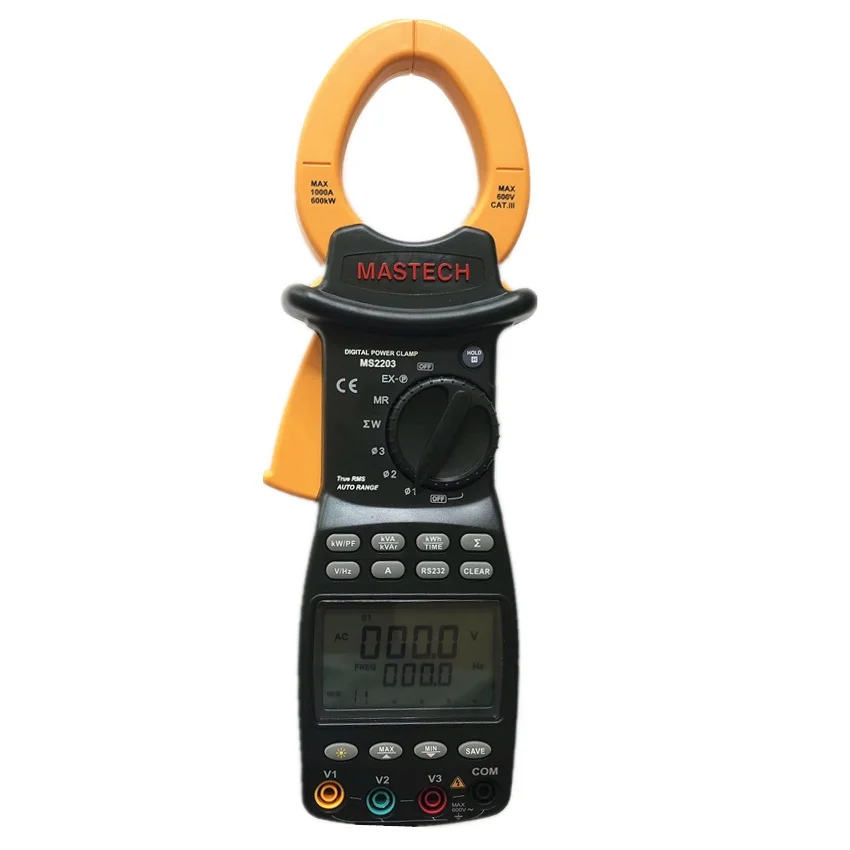 

MASTECH MS2203 Three Phase Intelligent Digital Power Clamp Meter Support RS232 with 9999 Counts high precision