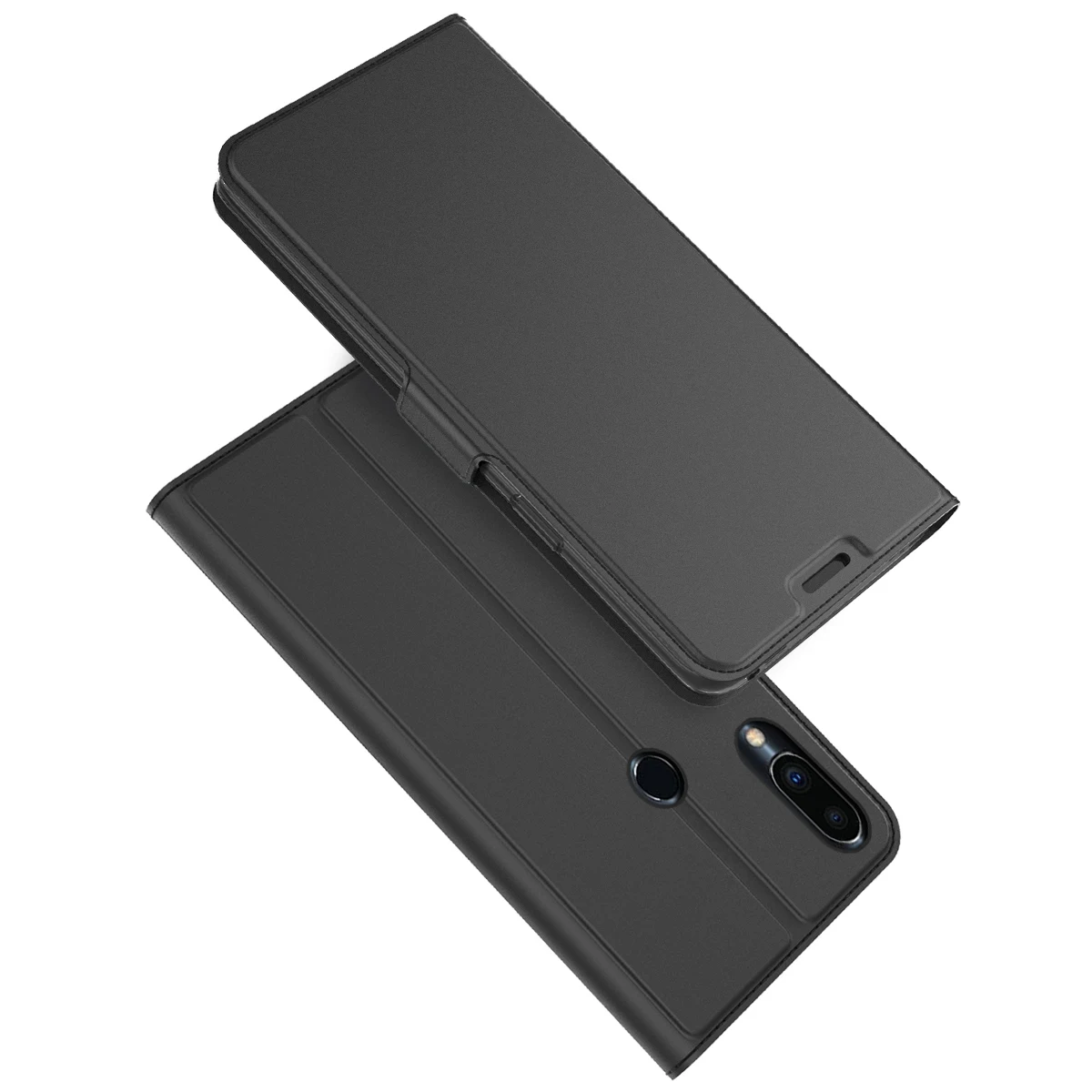 Для Meizu Note 9 чехол из искусственной кожи флип-чехол с подставкой и держателем карт и магнитной пряжкой Fundas для Meizu X8 V8 M8 Lite - Цвет: Черный