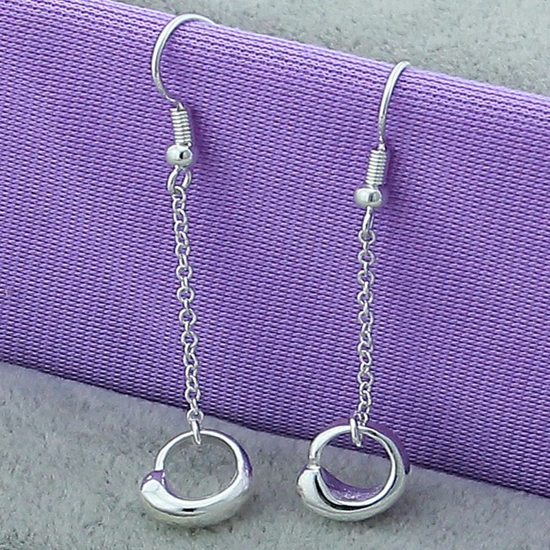 Brand Silver Earrings Female 925 Sterling Long Line Round Drop Vintage Jewelry Wholesale | Украшения и аксессуары