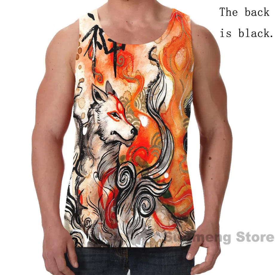 Летняя Повседневная забавная майка с принтом для мужчин и женщин Okami Amaterasu (2)