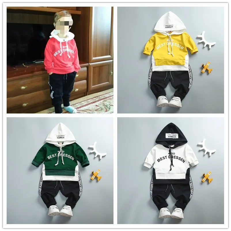 Kid Toddler Boy Sports Suit Clothing Set 2019 Letter Cute set Baby Spring autumn Boys Girls Clothes 1 2 3 4Year | Детская одежда и