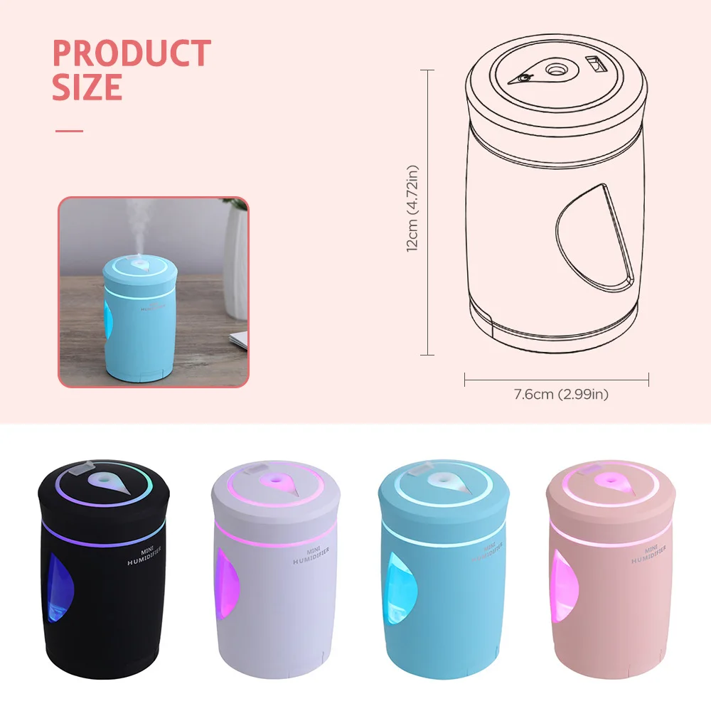 5 in 1 USB Ultrasonic Air Humidifier Portable Woodpeck Mini with LED Light and Fan Mist Maker for Home Office Car Use | Бытовая техника