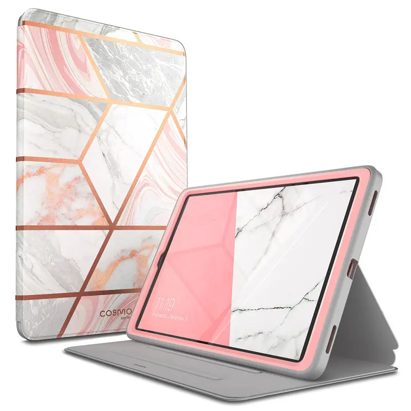 Marble-Pink Для samsung Galaxy Tab A 10,1 чехол(SM-T510/T515) i-Blason Cosmo полный корпус Гибридный чехол со встроенной защитной пленкой - Цвет: Marble-Pink