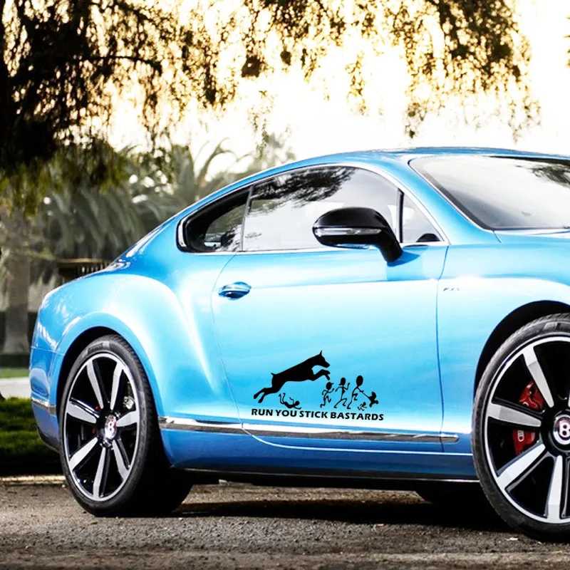 Горячая Распродажа Доберман палка Семья наклейка Стикеры Run окна автомобиля
