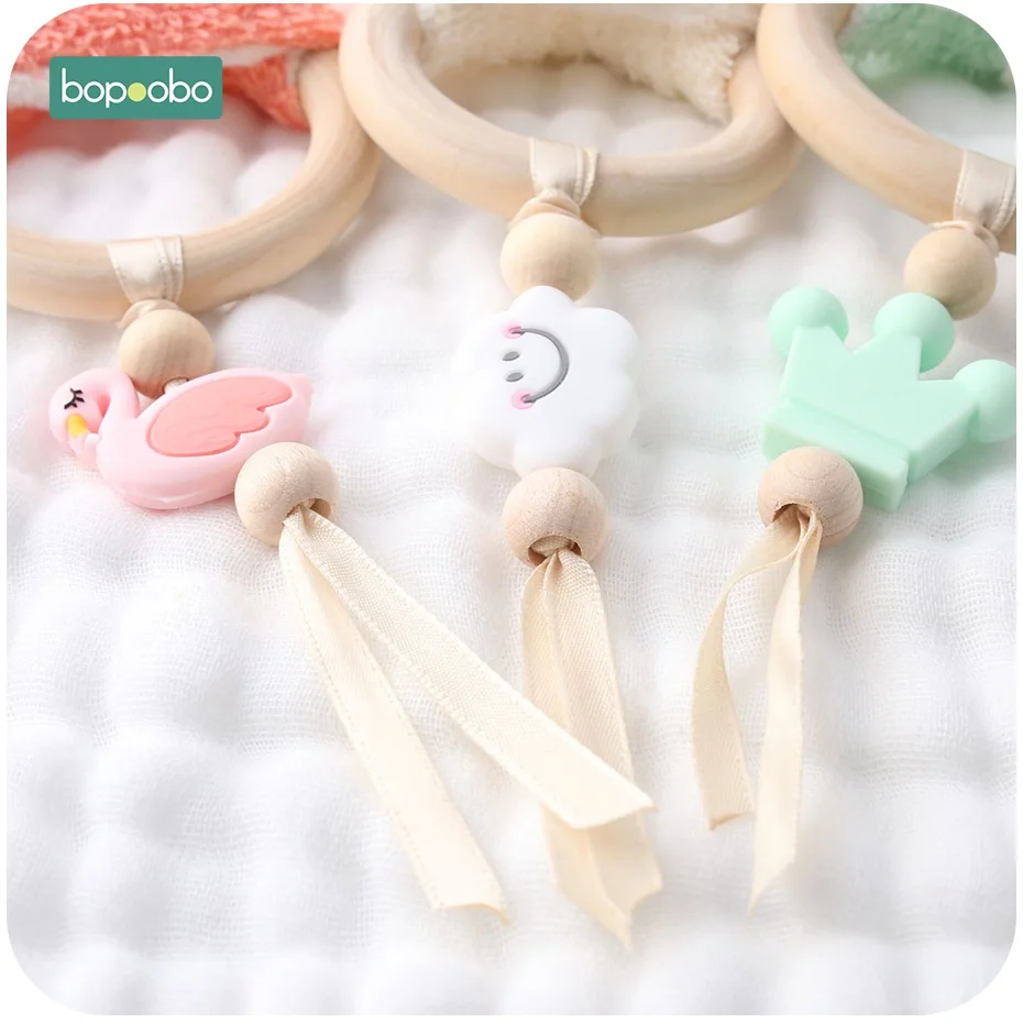 Bopoobo 1 шт., деревянный кролик, комфортное полотенце, Детские аксессуары для кормления, игрушки, подарки на год, детский Прорезыватель