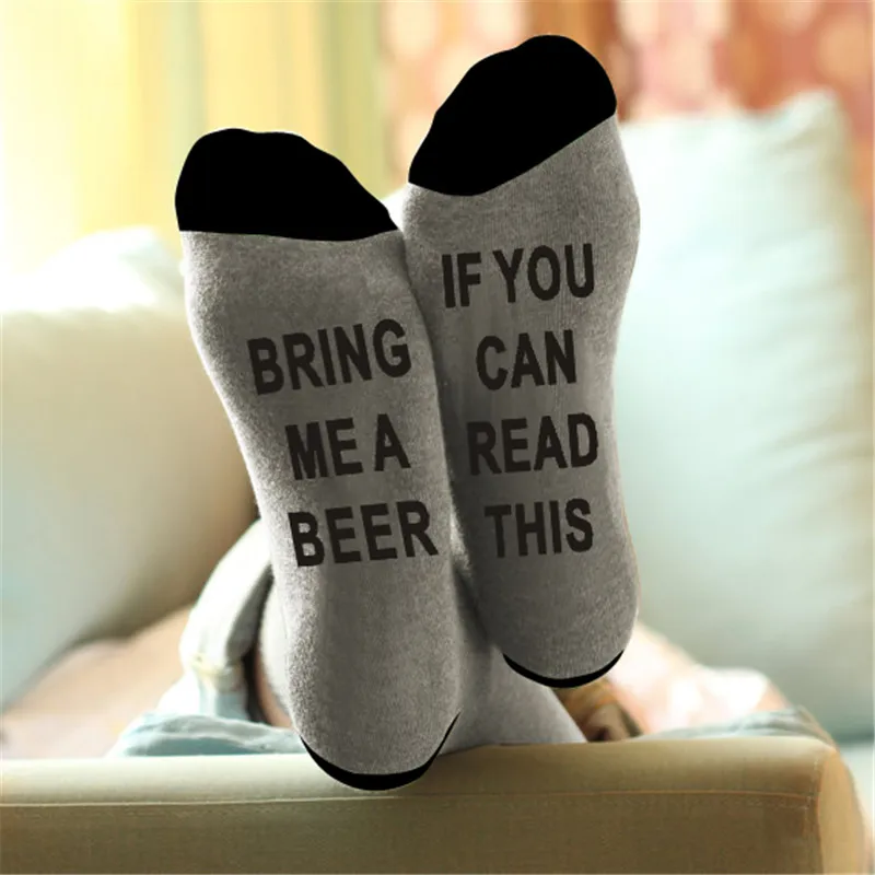 East Knitting ST09 унисекс если вы можете прочитать это модные носки с надписью BRING ME A BEER