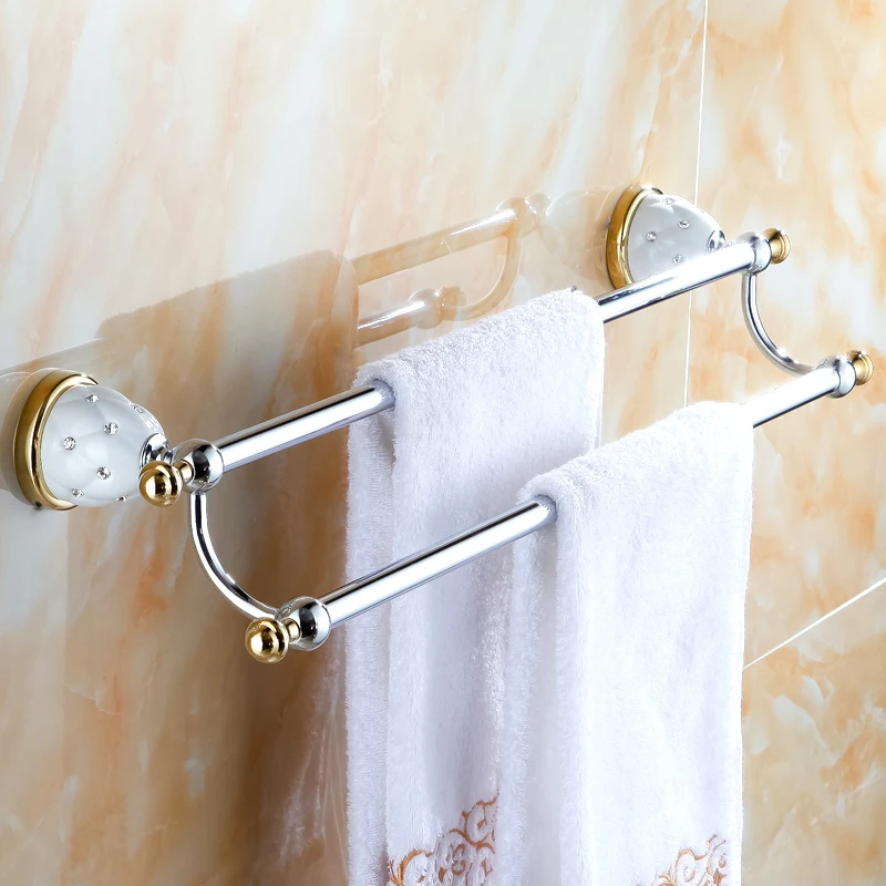 euorpe antique ceramic and gold crystal bathroom accessories set wall towel rack plating gold hardware hanging style suit free global shipping