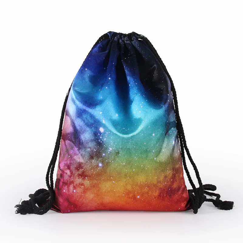 

3D Star Pattern Drawstring Travel Bag Drawstring Backpack Women Men Daily Casual Girl's Knapsack Outdoor Travel Bags
