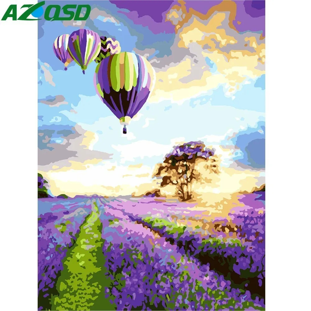 AZQSD картина маслом воздушный шар картины по номерам бескаркасные DIY на холсте