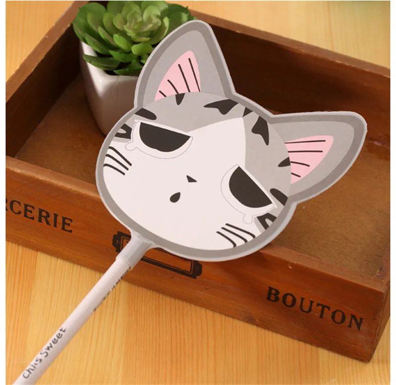 Корейский креативный кошачий вентилятор аниме гелевая ручка канцелярские