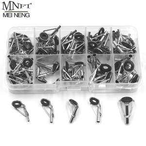 MNFT 80pcs/Box Size1-10# Fishing Rod Guide Tip Repair Kit Set DIY Eye Rings Stainless Steel Frames Ceramics TS Line Guide Ring