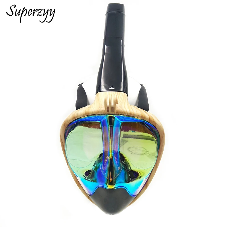 Маска для подводного плавания с полным лицом панорамный вид анти туман утечка