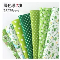 63Pcs/Lot, Cotton Plain Green Printed Quilted Fabrics Set,Textile Patchwork,Fabric for Sewing,Tissue,Cloth,Tilda50x50cm - Цвет: F 25CMX25CM