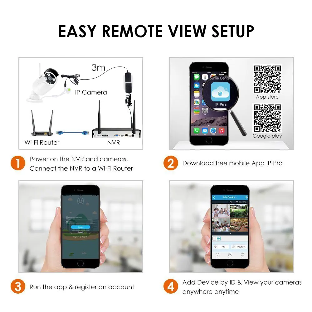 ZOSI Plug& Play Беспроводной 4CH CCTV Камера Системы P2P Беспроводной NVR и IP Камера 960 P открытый пуля Wi-Fi наблюдения Системы
