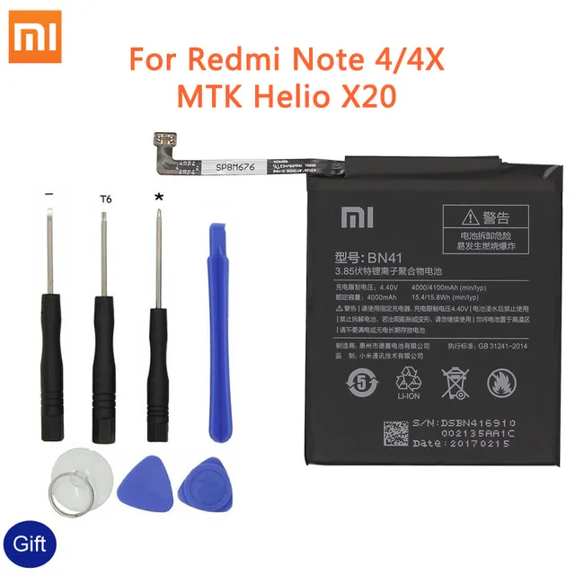 BN41 Для спортивной камеры Xiao mi BN43 телефон Батарея для Xiaomi Redmi Note 4 4X3 Pro 3S 3X 4X mi 5 BN41 BM22 BM46 BM47 замена батареи - Цвет: BN41