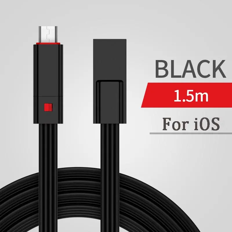 Black for iOS Suntaiho микро USB регенерирующий кабель для iphone type C Быстрая зарядка нейлоновый кабель синхронизации данных для iphone 7 8 X XSMAX Redmi note7 mi9 - Цвет: Black for iOS