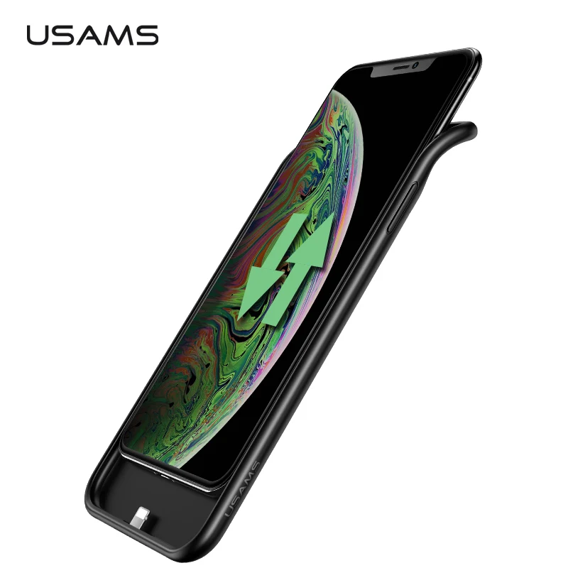 Чехол для зарядного устройства USAMS для iPhone XR XS Max 4000 мАч, чехол для внешней зарядки, внешний аккумулятор, резервный аккумулятор, чехол для зарядного устройства