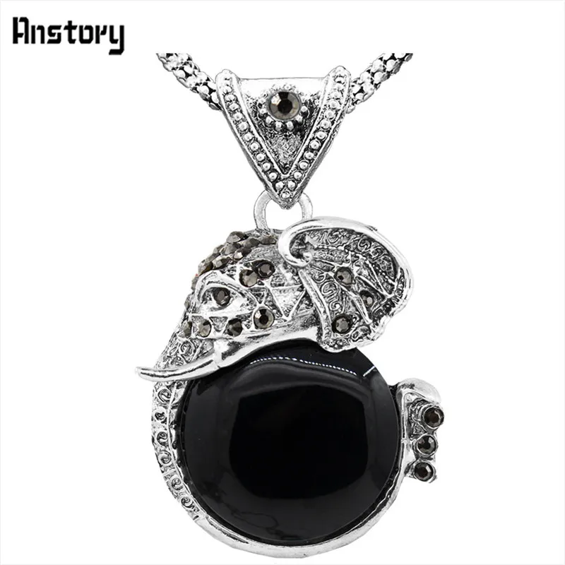 Кулон Слон Природный камень Цепочки и ожерелья для Для женщин Винтаж Посмотрите