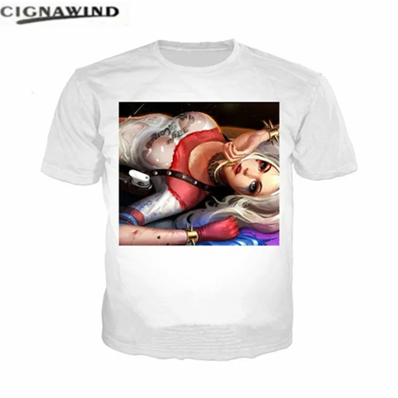 Футболка Мужская/Женская с 3D принтом Harley Quinn Классическая рубашка в стиле хип хоп