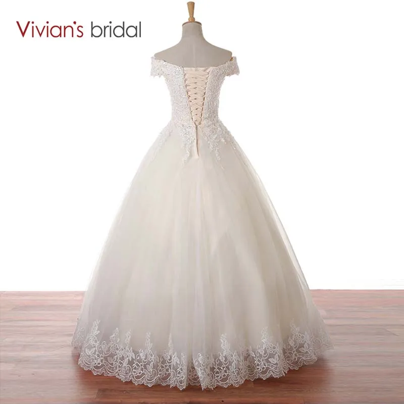 Vivian's Bridal блесток кружева аппликация с открытыми плечами без бретелек бальное