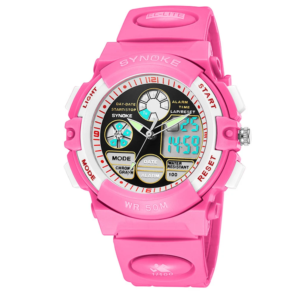 Waterproof Digital Analog Dual Time Date Alarm Luminous Kid children Boy Girl sport Electronics Wrist Watch dropshipping | Наручные часы