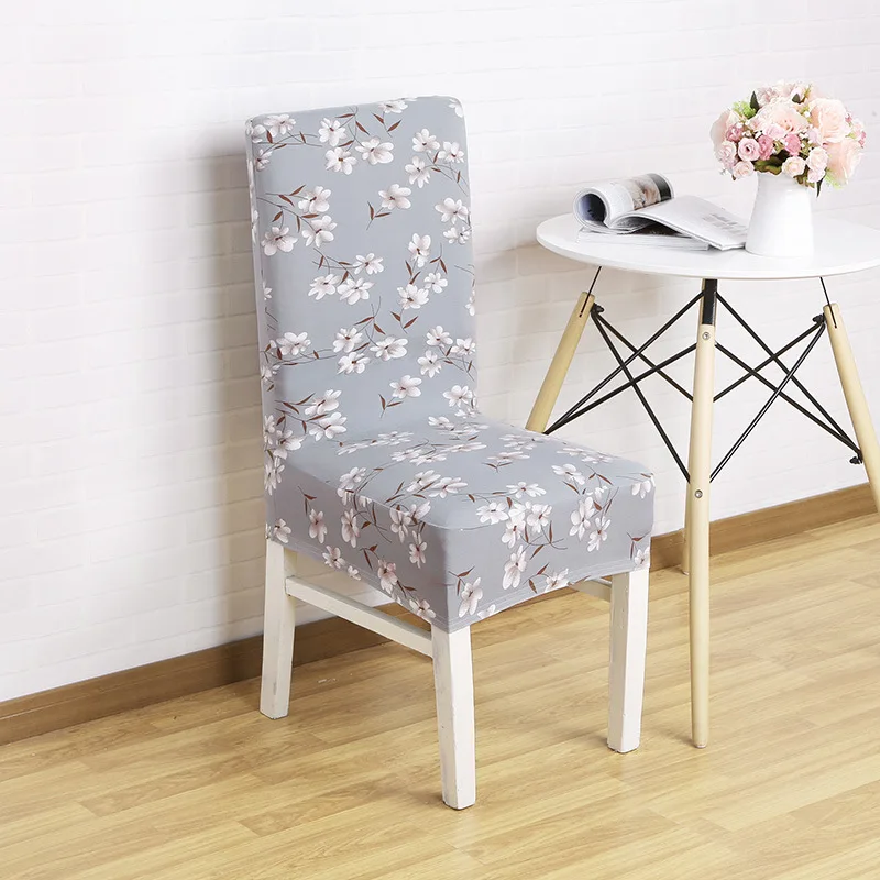 Пасторальный съемный цветочный принт Банкетный чехол на стул для столовой