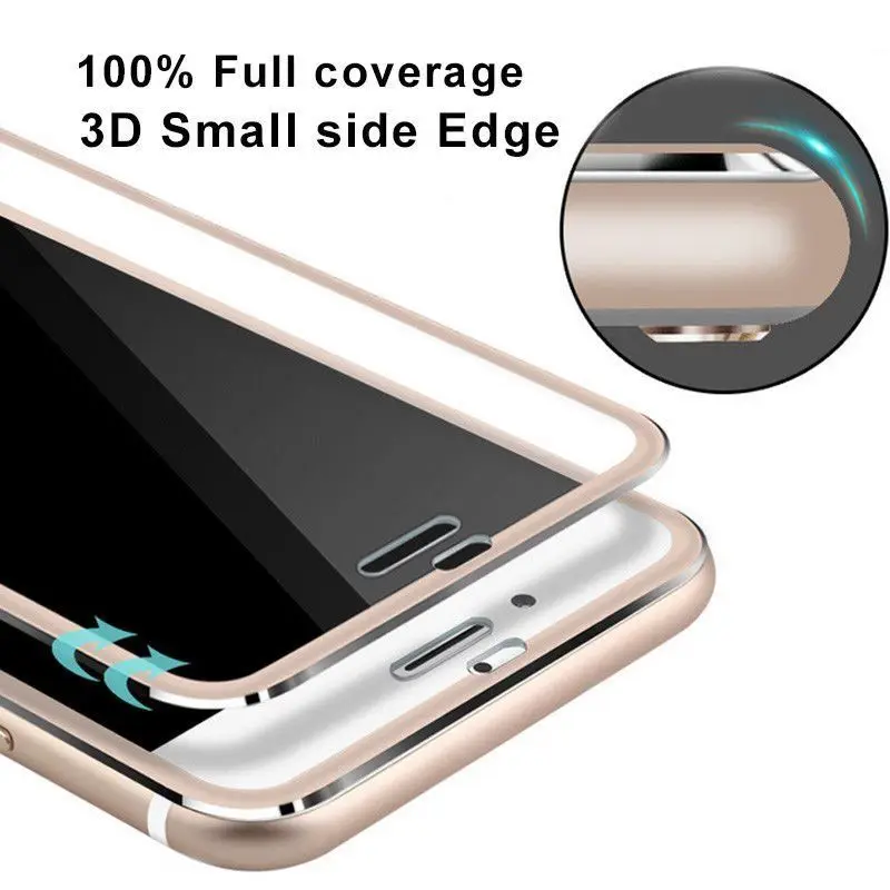 For iPhone 7 Premium Real Screen Protector Full Cover Titanium Metal Curved Edge Tempered Glass iPhone7 Plus Protective Film | Мобильные