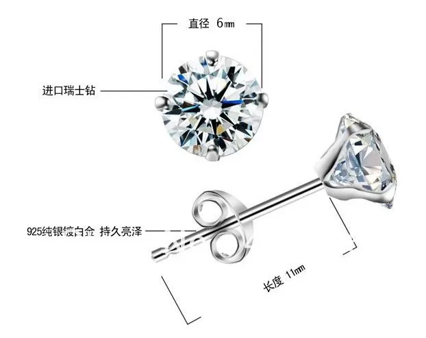 2013 fashion stud earring for women . 925silver with high class crystal elegant and simple style | Украшения и аксессуары