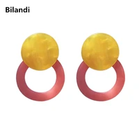 bilandi tide tide woman exaggerated personality large circle round earrings acetic acid acrylic colorful earrings for girl
