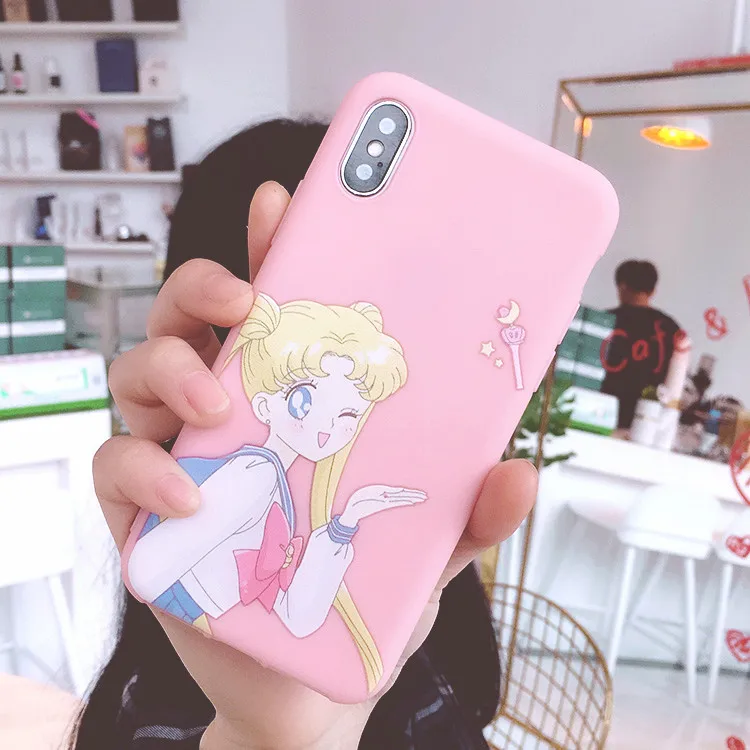 Милый чехол для телефона Nova 4E Sailor Moon Huawei P10 plus / P20 pro/P30 /P30 pro Honor 8X розовая мягкая