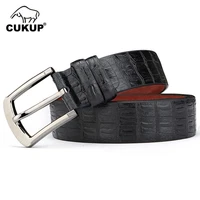 cukup mens anti scratch alloy 33mm wide pin buckle metal belt quality genuine leather belts men adjustable accessories nck427