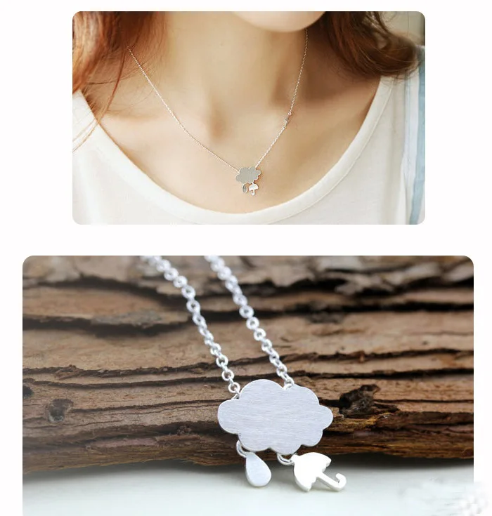 Ромашки милая стильная новым изображением тучи и дождевых капель чистое 925 пробы