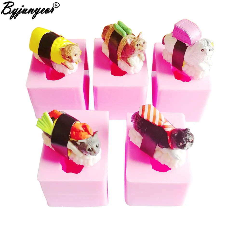 

3D Sushi Cats Epoxy UV Resin Silicone Mold DIY craft Soap Mould Ice Biscuit Chocolate Fondant Plaster Ice Clay Mould C384