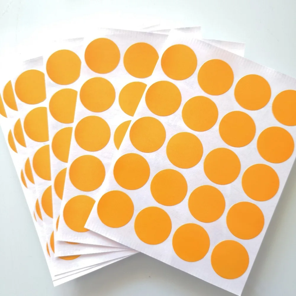 1200 pcs Diameter 20mm Colorful round paper sticker, white/yellow/red/green/blue/orange, Item No.OF23
