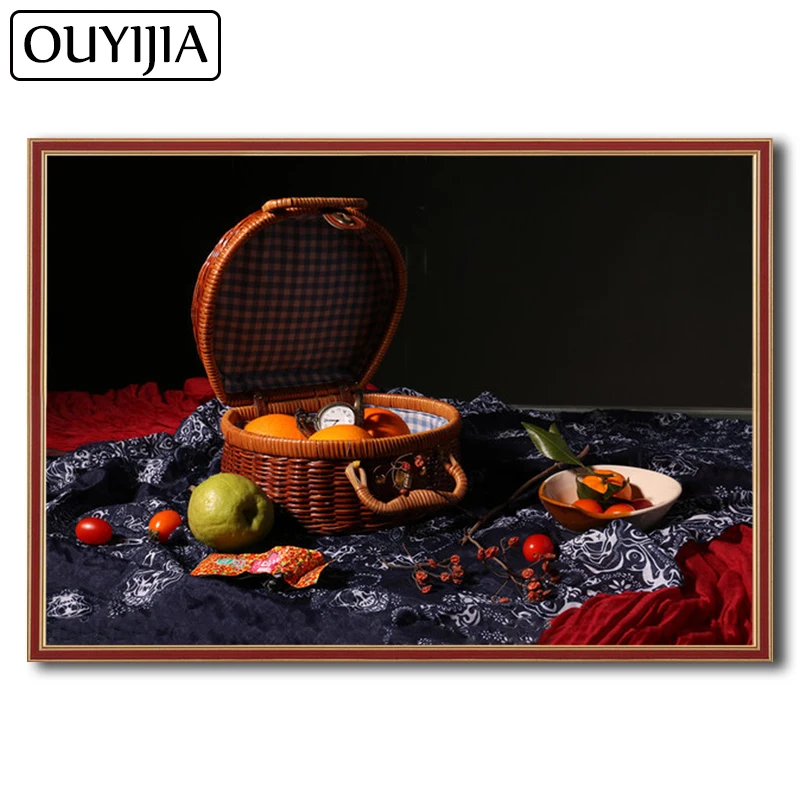 Алмазная живопись OUYIJIA 5D сделай сам масляные фрукты оранжевое яблоко украшение
