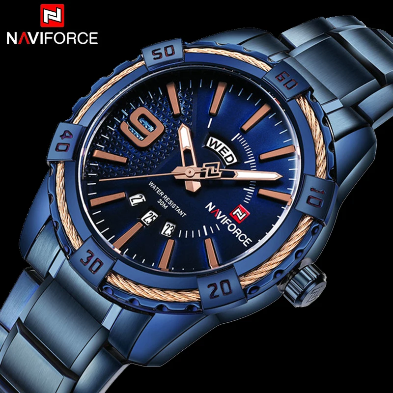 2018 NAVIFORCE брендовые новые мужские спортивные часы водонепроницаемые аналоговые
