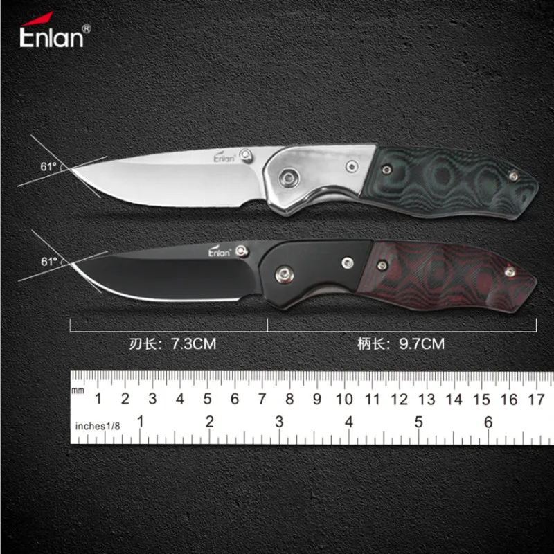 Складной нож Enlan M022 8Cr13MoV G10 или деревянная ручка походный инструмент для