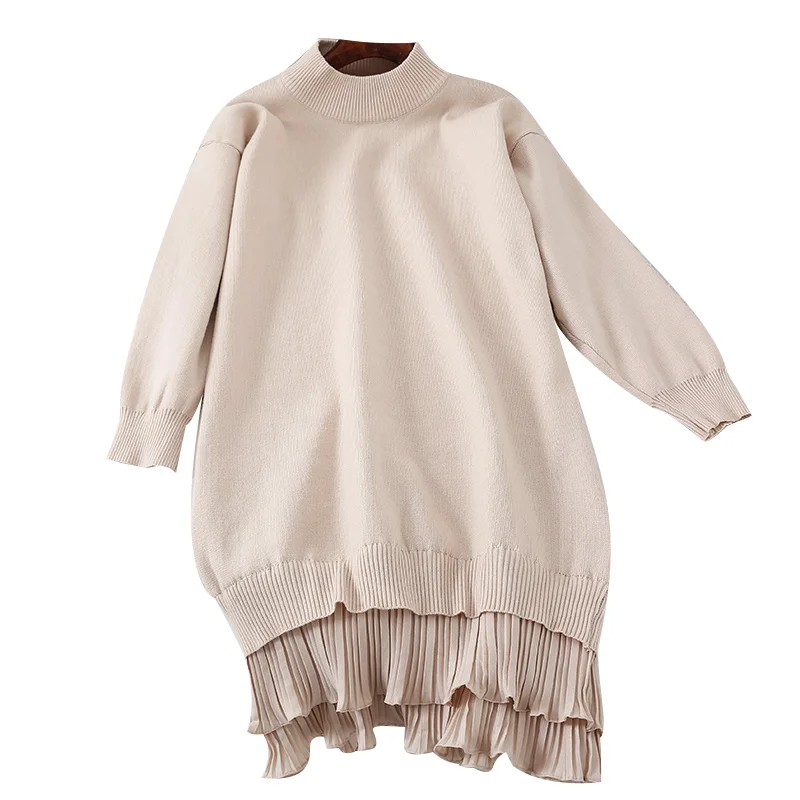 2018 Новое модное женское платье свитер осенне зимнее трикотажное платье|Женские