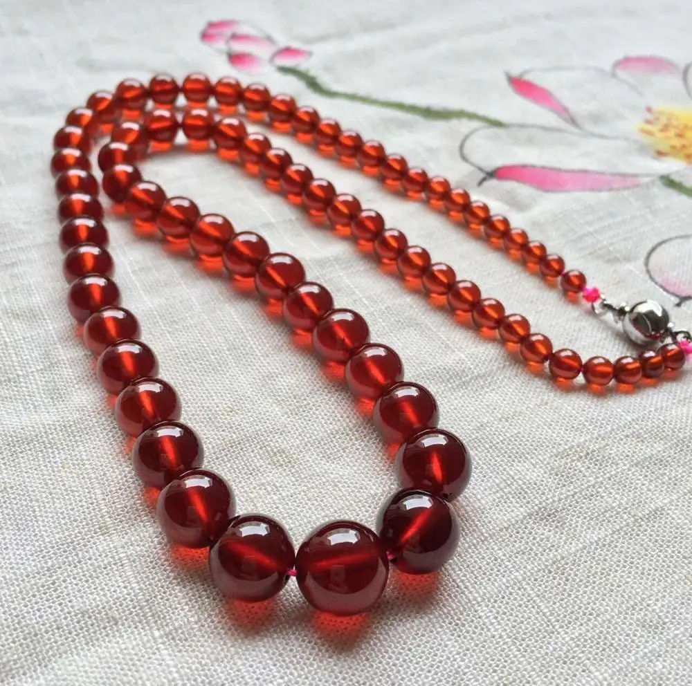 Бесплатная доставка 4 5-11 5 мм натуральный оранжевый гранат ожерелье Кристалл
