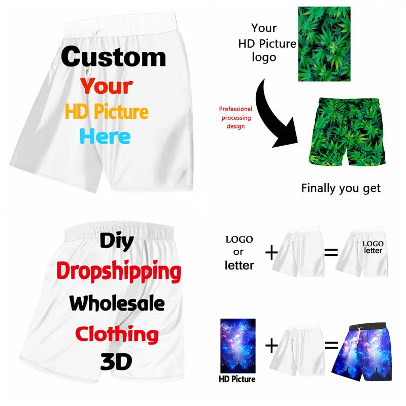 Шорты бермуды мужские пляжные с 3D принтом черепа Свободные повседневные для