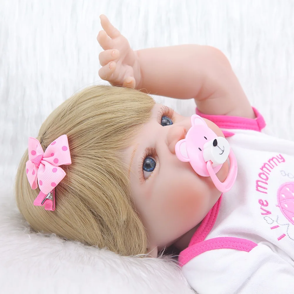 NEW Arrival Blue Eyes 22 Inch Lifelike Newborn Girl Baby Dolls Realistic Reborn Babies That Look Real Kids Birthday Xmas Gift | Игрушки и