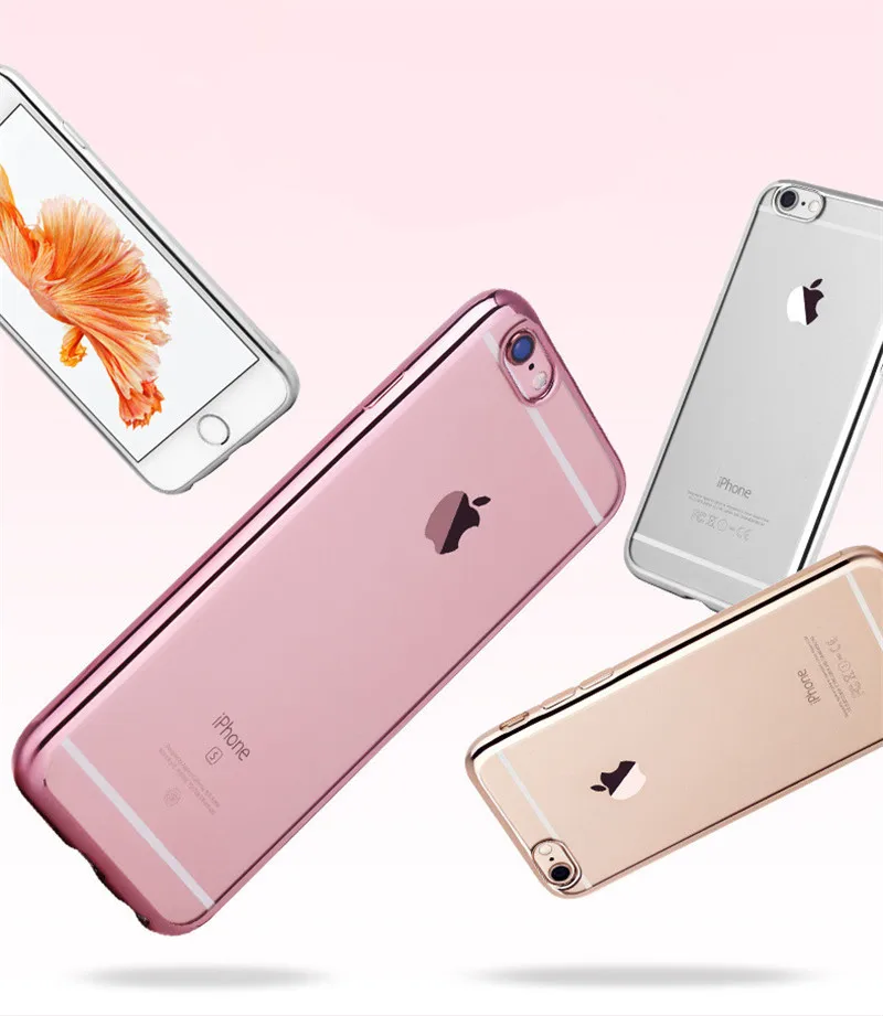Ультратонкий прозрачный мобильный телефон с гальваническим покрытием для iphone 6 s
