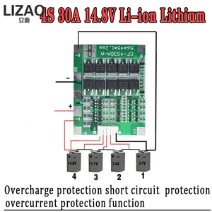Литий-ионный аккумулятор WAVGAT 4S 30A 14,8 V, 18650 BMS, Щит защиты печатной платы балансовые Интегральные схемы